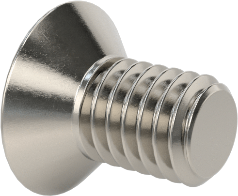 18-8 Paslanmaz Çelik Torx Düz Başlı Vidalar, M6 x 1 mm Diş Boyutu, 10 mm Uzunluk