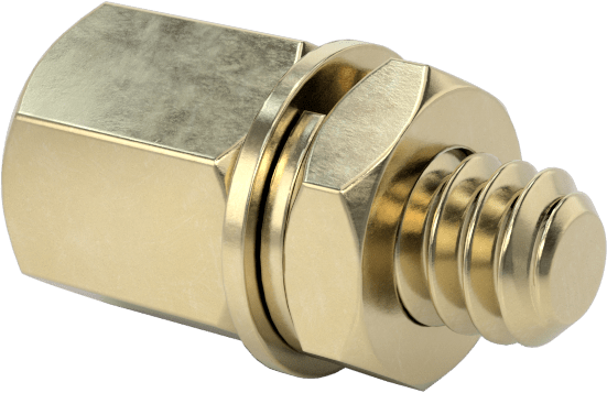 12L14 Carbon Steel Jack Screws, for Unthreaded Hole, Zinc-Yellow-Chromate-Plated, 3/16" Long Thread