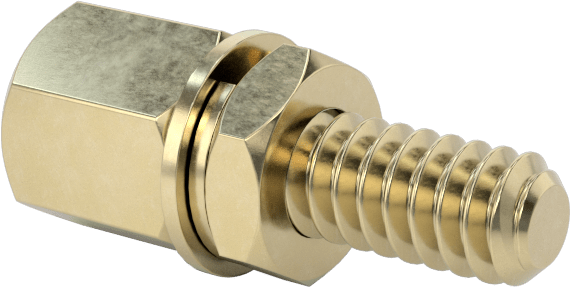12L14 Carbon Steel Jack Screws, for Unthreaded Hole, Zinc-Yellow-Chromate-Plated, 5/16" Long Thread