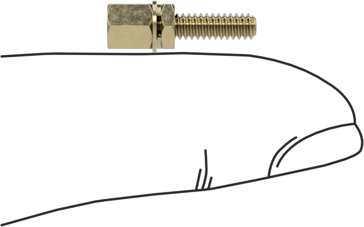 12L14 Carbon Steel Jack Screws, for Unthreaded Hole, Zinc-Yellow-Chromate-Plated, 7/16" Long Thread