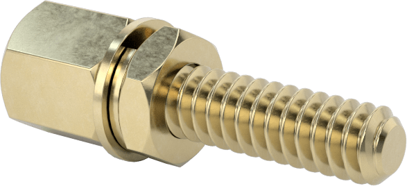 12L14 Carbon Steel Jack Screws, for Unthreaded Hole, Zinc-Yellow-Chromate-Plated, 7/16" Long Thread