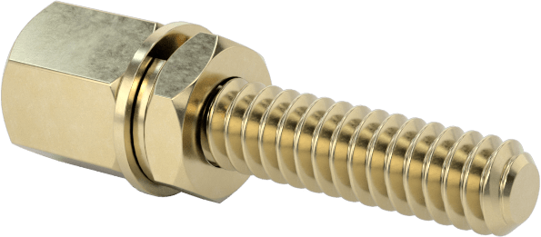 Jack Screws, for Unthreaded Hole, Zinc-Yellow-Chromate-Plated, 1/2" Long Thread
