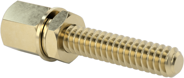 12L14 Carbon Steel Jack Screws, for Unthreaded Hole, Zinc-Yellow-Chromate-Plated, 9/16" Long Thread