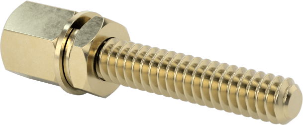 12L14 Carbon Steel Jack Screws, for Unthreaded Hole, Zinc-Yellow-Chromate-Plated, 5/8" Long Thread