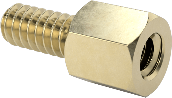 12L14 Carbon Steel Jack Screws, for Threaded Hole, Zinc-Yellow-Chromate-Plated, 1/4" Long Thread