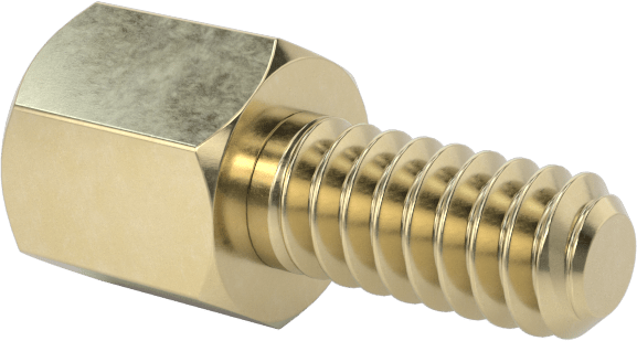12L14 Carbon Steel Jack Screws, for Threaded Hole, Zinc-Yellow-Chromate-Plated, 1/4" Long Thread