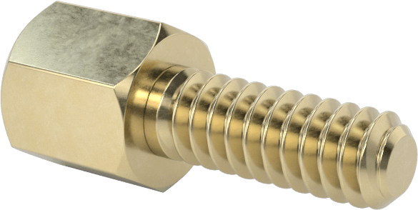 12L14 Carbon Steel Jack Screws, for Threaded Hole, Zinc-Yellow-Chromate-Plated, 5/16" Long Thread