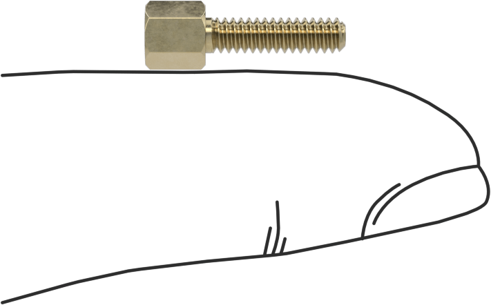 12L14 Carbon Steel Jack Screws, for Threaded Hole, Zinc-Yellow-Chromate-Plated, 7/16" Long Thread