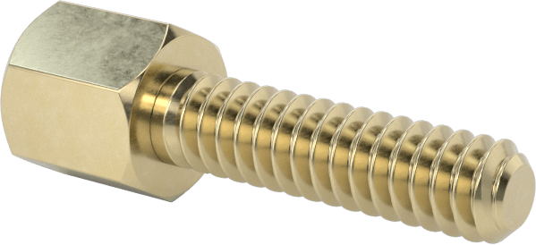 12L14 Carbon Steel Jack Screws, for Threaded Hole, Zinc-Yellow-Chromate-Plated, 7/16" Long Thread