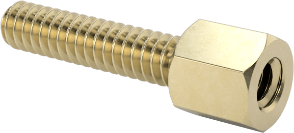 12L14 Carbon Steel Jack Screws, for Threaded Hole, Zinc-Yellow-Chromate-Plated, 1/2" Long Thread