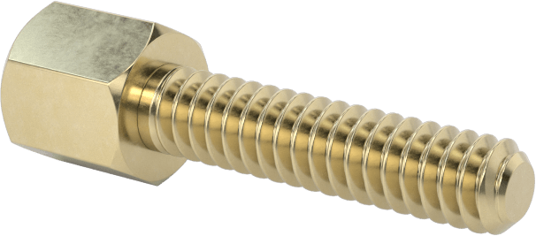 12L14 Carbon Steel Jack Screws, for Threaded Hole, Zinc-Yellow-Chromate-Plated, 1/2" Long Thread