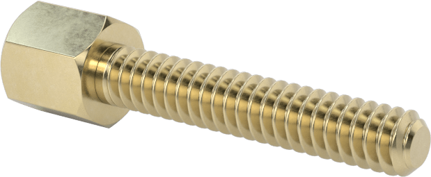 12L14 Carbon Steel Jack Screws, for Threaded Hole, Zinc-Yellow-Chromate-Plated, 5/8" Long Thread