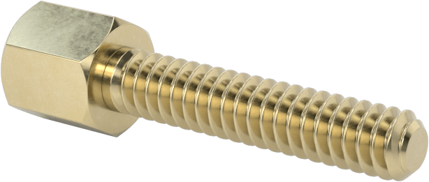12L14 Carbon Steel Jack Screws, for Threaded Hole, Zinc-Yellow-Chromate-Plated, 9/16" Long Thread