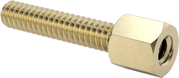 12L14 Carbon Steel Jack Screws, for Threaded Hole, Zinc-Yellow-Chromate-Plated, 9/16" Long Thread