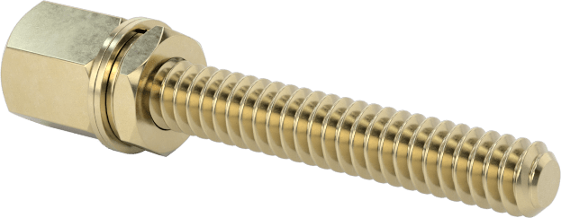 12L14 Carbon Steel Jack Screws, for Unthreaded Hole, Zinc-Plated, 3/4" Long Male Thread