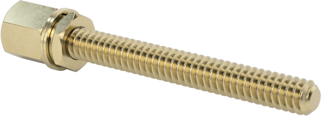 12L14 Carbon Steel Jack Screws, for Unthreaded Hole, Zinc-Plated, 1" Long Male Thread