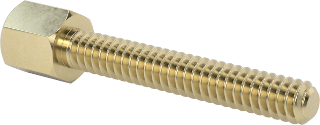 12L14 Carbon Steel Jack Screws, for Threaded Hole, Zinc-Plated, 3/4" Long Male Thread