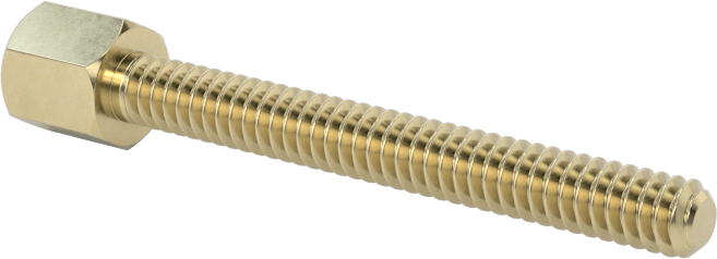 12L14 Carbon Steel Jack Screws, for Threaded Hole, Zinc-Plated, 1" Long Male Thread