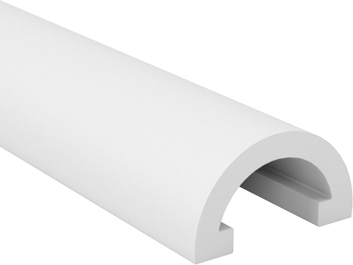 Yüksek Sıcaklığa Dayanıklı Plastik Kenar Çıtası, Kaygan PTFE, 1/2" İç Genişlik