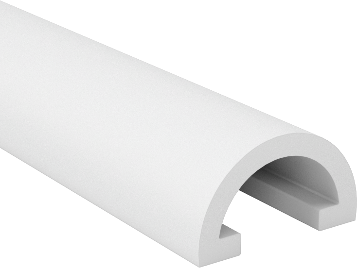 Yüksek Sıcaklığa Dayanıklı Plastik Kenar Çıtası, Kaygan PTFE, 5/8" İç Genişlik