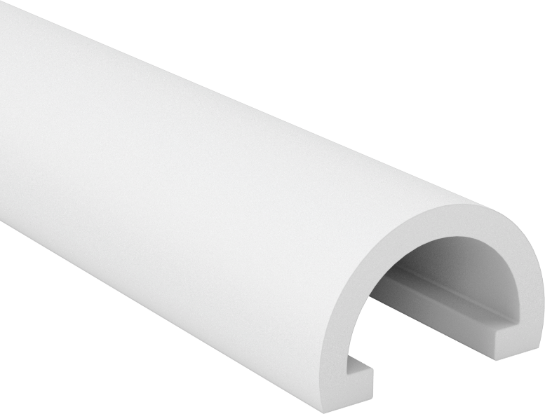 Yüksek Sıcaklığa Dayanıklı Plastik Kenar Çıtası, Kaygan PTFE, 3/4" İç Genişlik