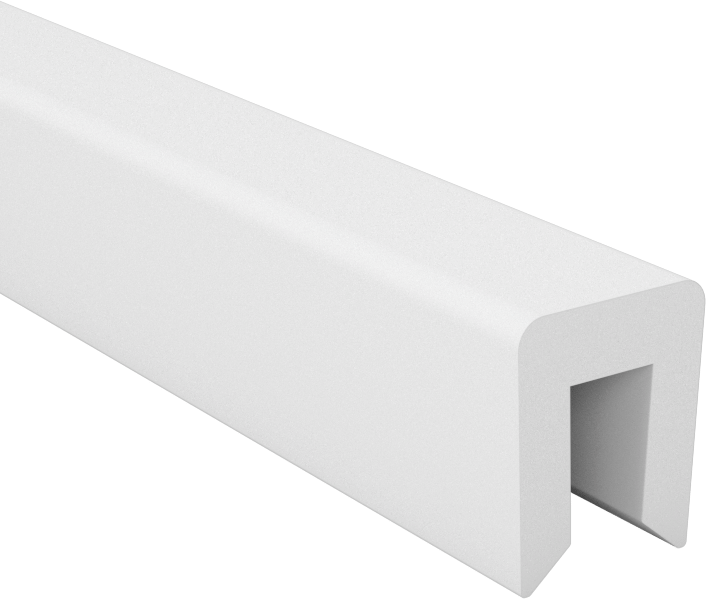 Yüksek Sıcaklığa Dayanıklı Plastik Kenar Çıtası, Kaygan PTFE, 1/8“ Genişlik x 1/4” İç Yükseklik