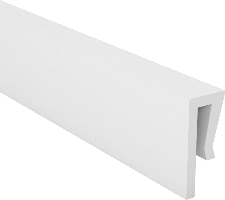Yüksek Sıcaklığa Dayanıklı Plastik Kenar Çıtası, Kaygan PTFE, 11/64“ Genişlik x 35/64” İç Yükseklik