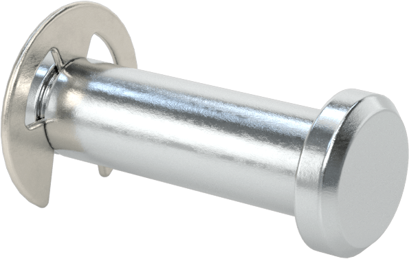 Tutma Halkası Yivli Çatal Pim, Çinko Kaplı Çelik, 1/4" Çap, 3/4" Kullanılabilir Uzunluk