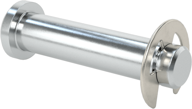 Tutma Halkası Yivli Çatal Pim, Çinko Kaplı Çelik, 1/4" Çap, 1" Kullanılabilir Uzunluk