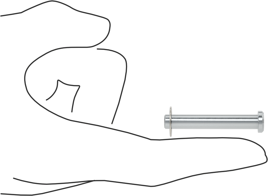 Tutma Halkası Yivli Çatal Pim, Çinko Kaplı Çelik, 1/4" Çap, 1-1/2" Kullanılabilir Uzunluk