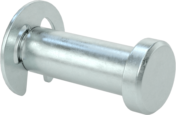 Tutma Halkası Yivli Çatal Pim, Çinko Kaplı Çelik, 1/4" Çap, 5/8" Kullanılabilir Uzunluk