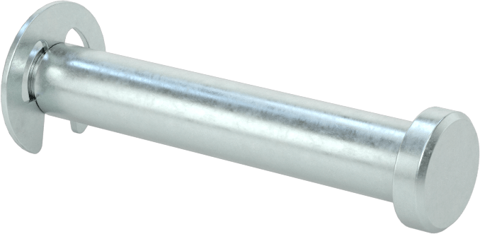 Tutma Halkası Yivli Çatal Pim, Çinko Kaplı Çelik, 1/4" Çap, 1-3/8" Kullanılabilir Uzunluk