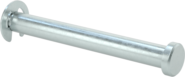 Tutma Halkası Yivli Çatal Pim, Çinko Kaplı Çelik, 1/4" Çap, 2-1/8" Kullanılabilir Uzunluk
