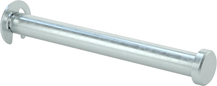Tutma Halkası Yivli Çatal Pim, Çinko Kaplı Çelik, 1/4" Çap, 2-3/8" Kullanılabilir Uzunluk