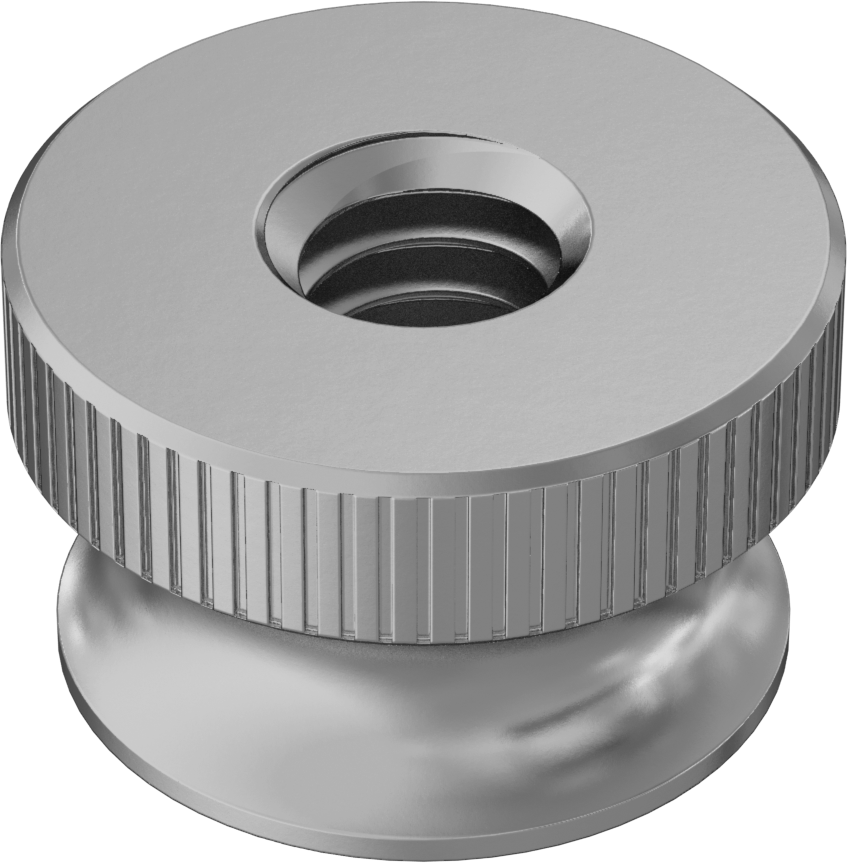 Pirinç Flanşlı Tırtıllı Başlı Parmak Somunu, 1/4"-20 Diş Boyutu