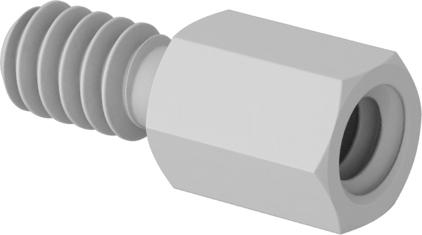 Erkek-Dişi Dişli Altıgen Ara Parça, Naylon 6/6, 3/16" Altıgen Boyut, 1/4" Uzunluk, 6-32 - 6-32 Boyutlu Diş