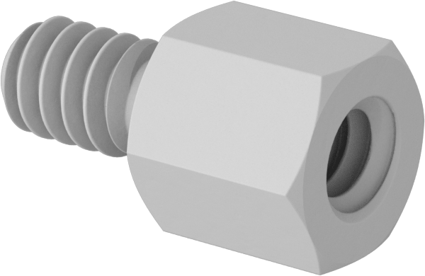 Erkek-Dişi Dişli Altıgen Ara Parça, Naylon 6/6, 3/16" Altıgen Boyut, 3/16" Uzunluk, 4-40 ila 4-40 Boyutlu Diş