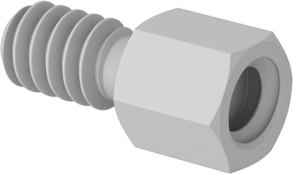 Erkek-Dişi Dişli Altıgen Ara Parça, Naylon 6/6, 3/16" Altıgen Boyut, 3/16" Uzunluk, 6-32 - 6-32 Boyutlu Diş
