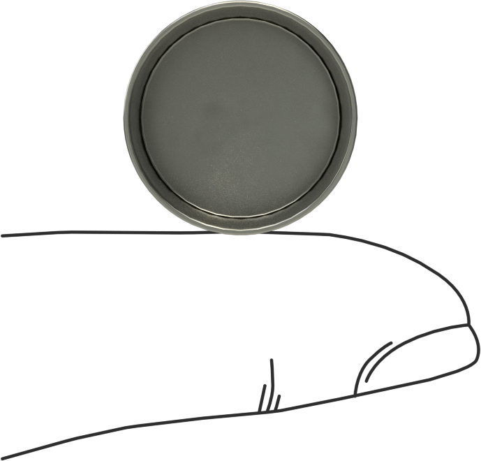 Metal Yuvarlak Kapak, 43/64" Dış Çap için, Çelik
