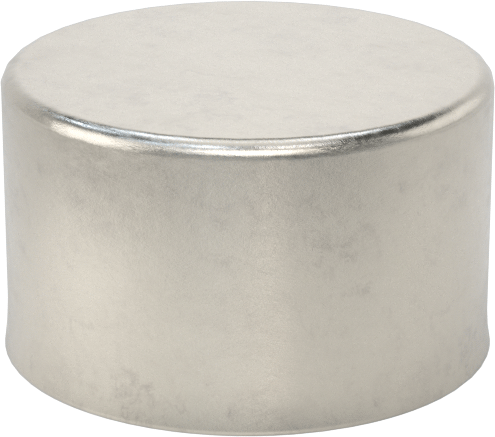 Metal Yuvarlak Kapak, 1-3/64" Dış Çap için, 18-8 Paslanmaz Çelik