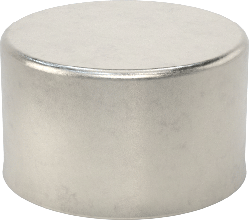 Metal Yuvarlak Kapak, 1-1/4" Dış Çap için, 18-8 Paslanmaz Çelik