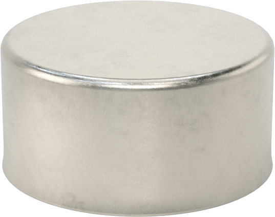 Metal Yuvarlak Kapak, 1-21/32" dış çap için, 18-8 Paslanmaz Çelik