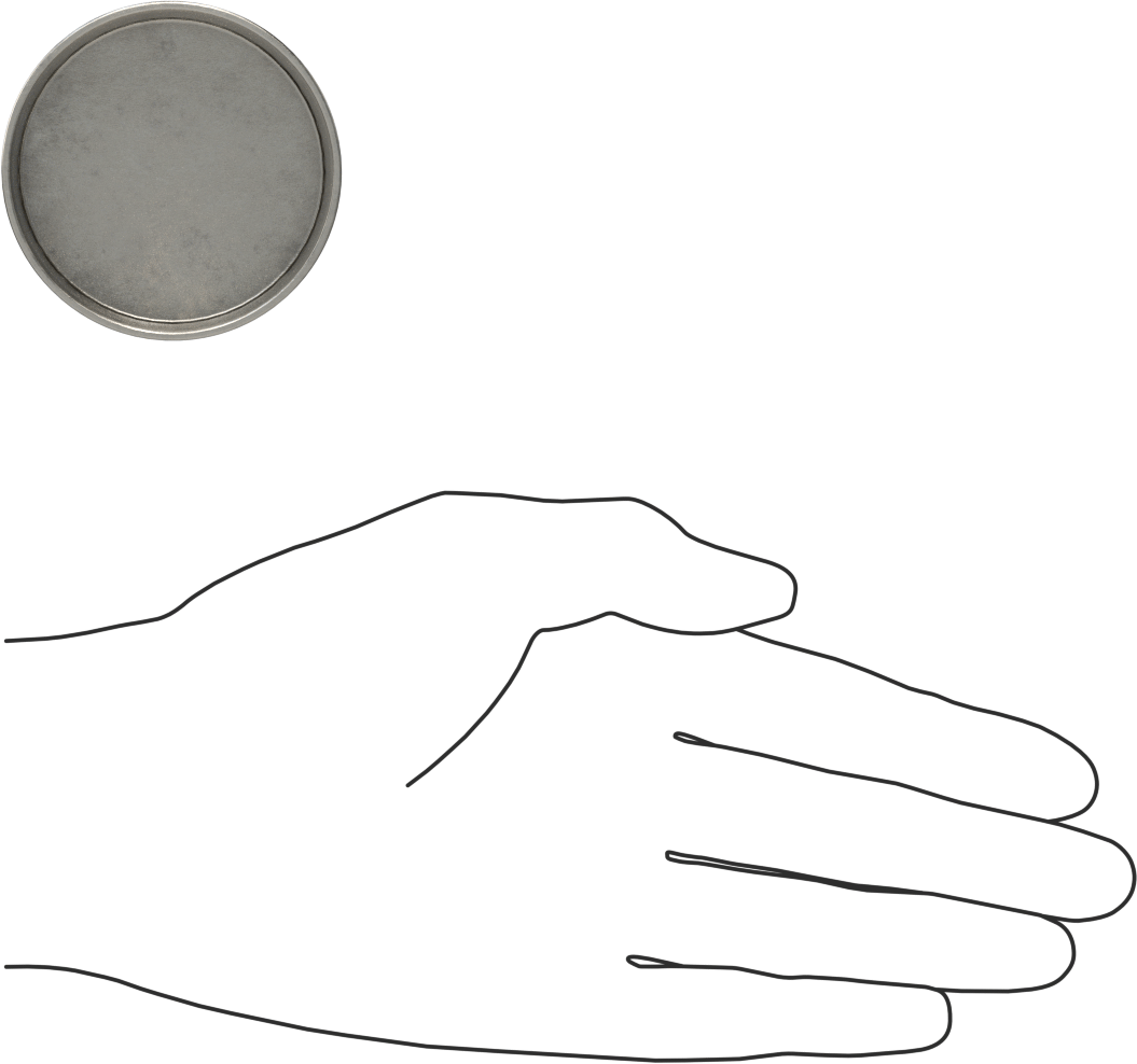 Metal Yuvarlak Kapak, 2" Dış Çap için, 18-8 Paslanmaz Çelik