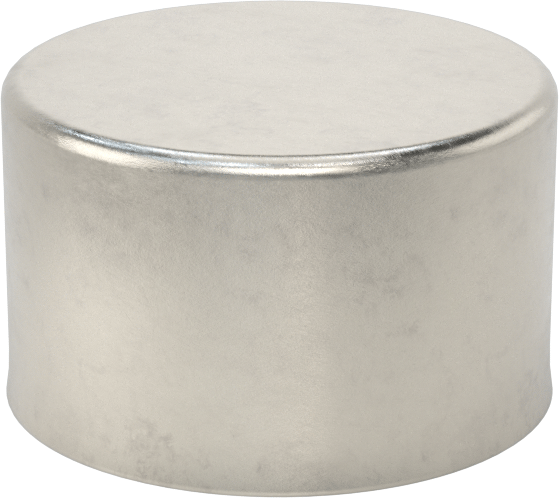 Metal Yuvarlak Kapak, 2" Dış Çap için, 18-8 Paslanmaz Çelik
