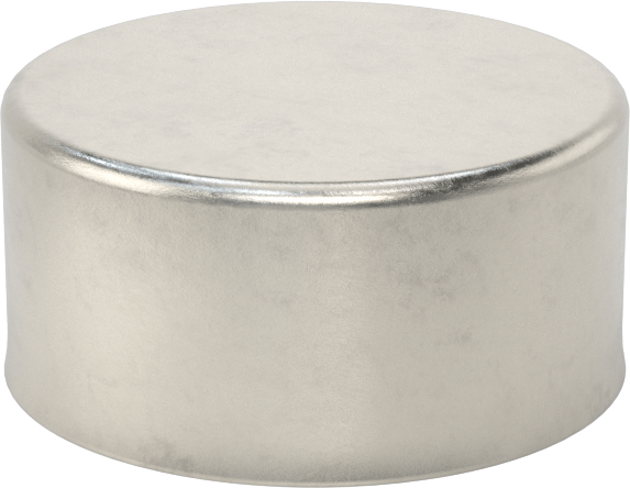 Metal Yuvarlak Kapak, 2-1/4" Dış Çap için, 18-8 Paslanmaz Çelik