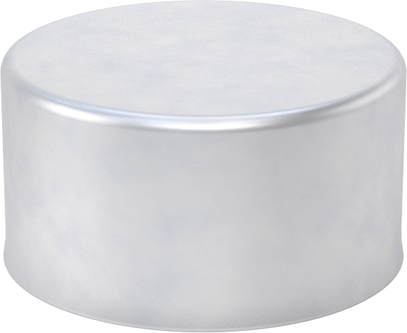 Metal Yuvarlak Kapak, 2-1/2" Dış Çap, Alüminyum