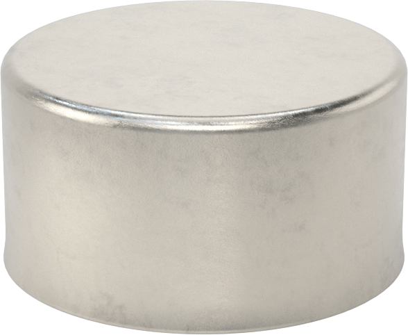 Metal Yuvarlak Kapak, 2-1/2" Dış Çap, 18-8 Paslanmaz Çelik