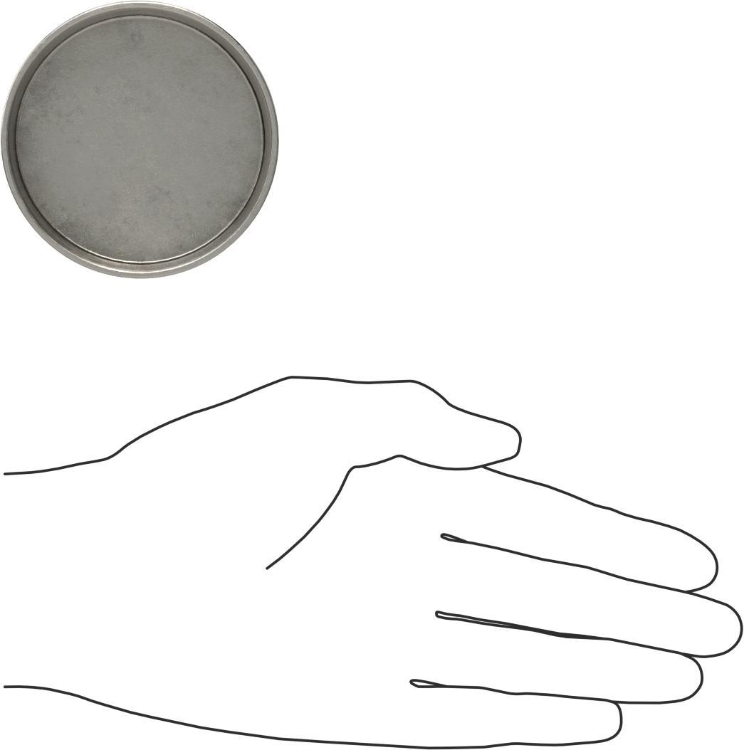 Metal Yuvarlak Kapak, 2-1/2" Dış Çap, 18-8 Paslanmaz Çelik