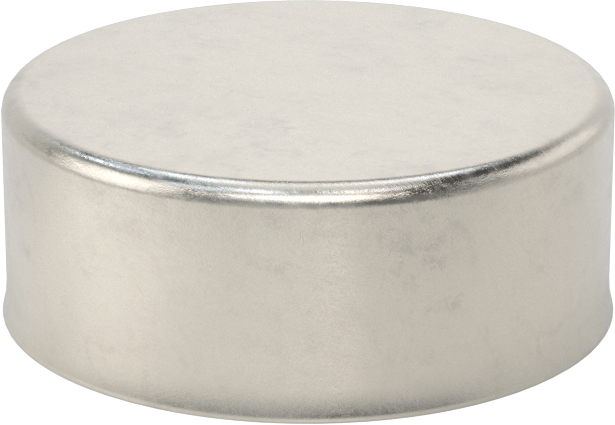 Metal Yuvarlak Kapak, 3" Dış Çap için, 18-8 Paslanmaz Çelik