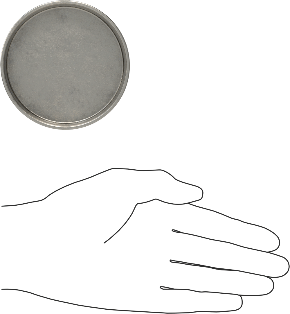 Metal Yuvarlak Kapak, 3" Dış Çap için, 18-8 Paslanmaz Çelik
